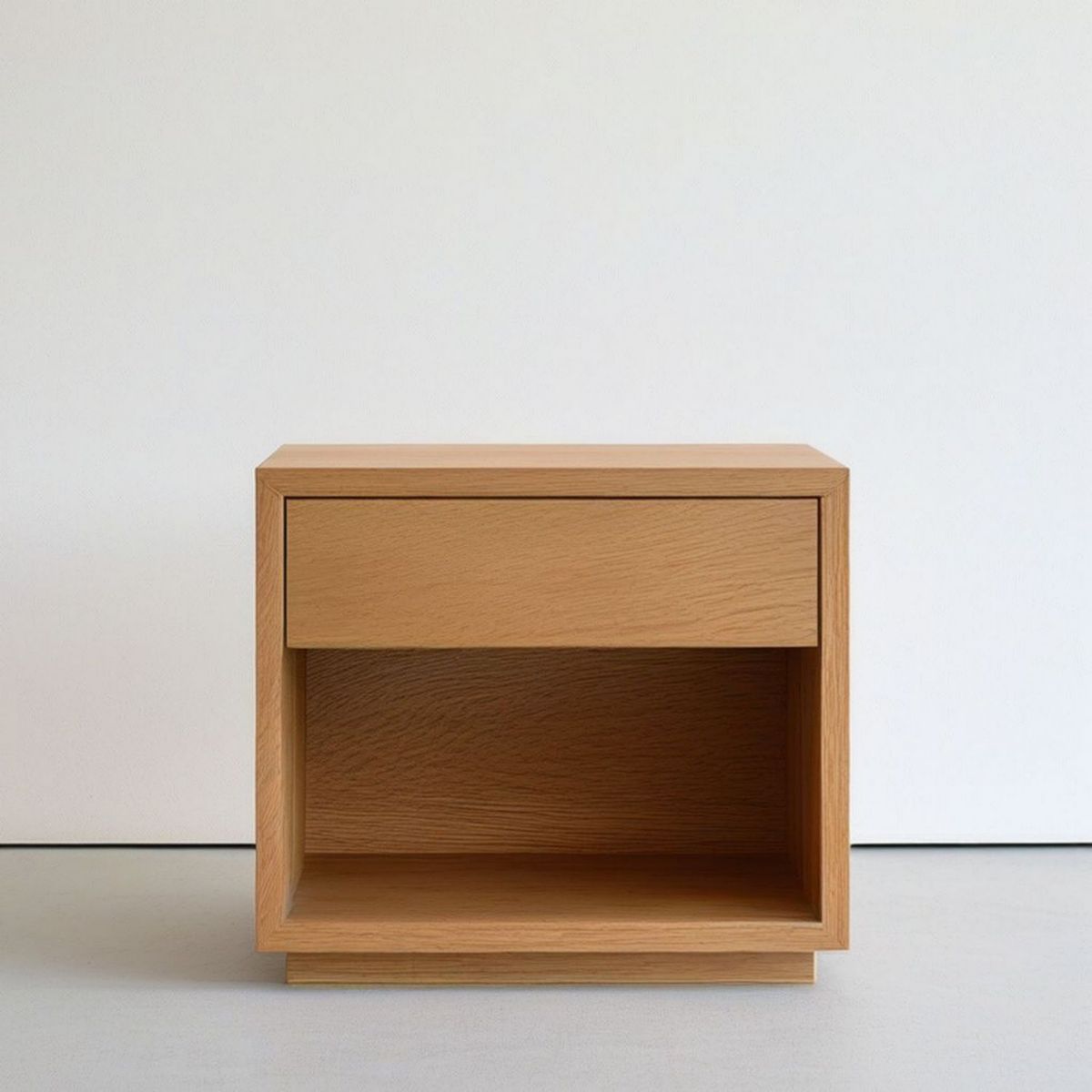 Nachttisch aus MDF mit Eichenfurnier, 50 x 40 x 50 cm, Eiche Natur
